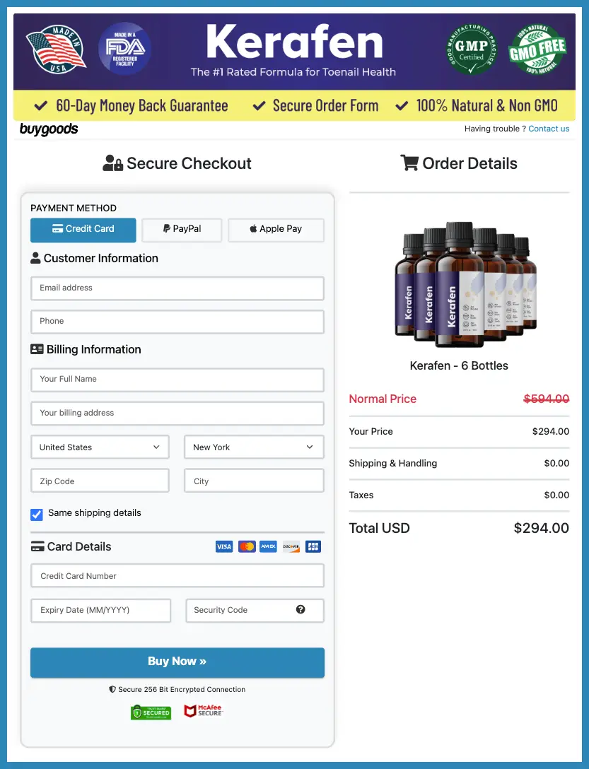 Kerafen Official Website Secure Order Page